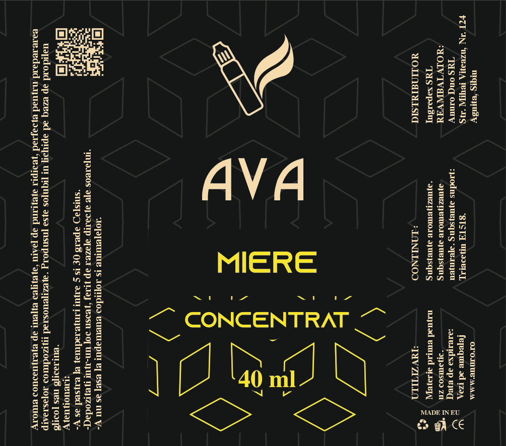 Aroma concentrată de miere creata pentru a reda gustul dulce, floral și catifelat al mierii naturale.