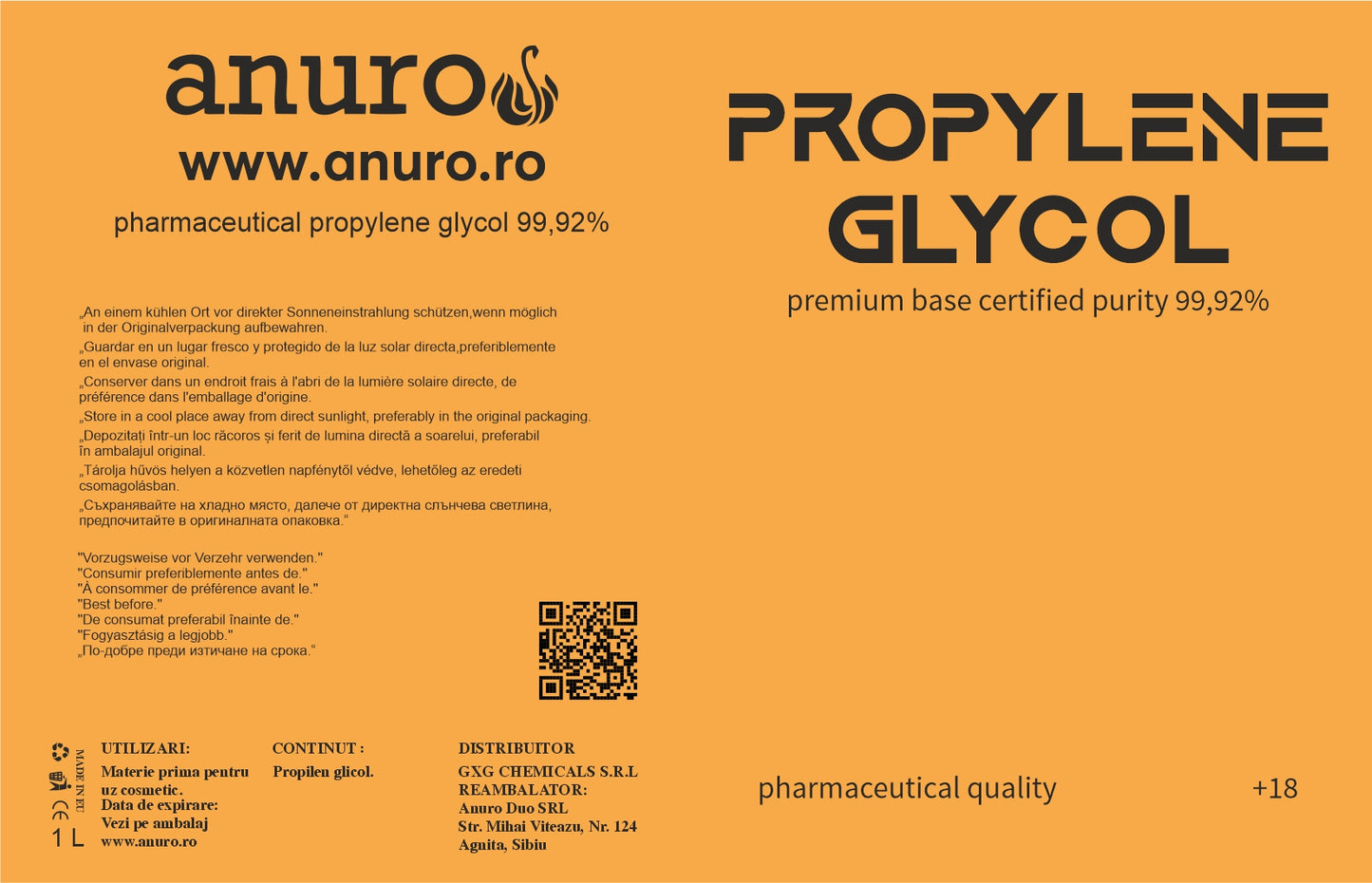 Propilen Glicol - Pachet de 1+1 litri