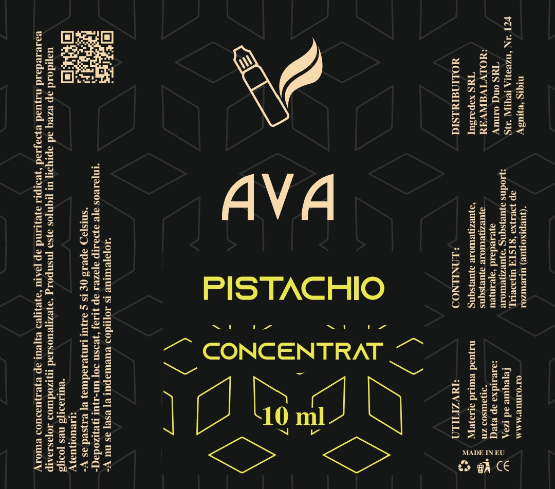 Cu aroma concentrată de fistic, adaugi un plus de savoare și un parfum irezistibil fiecărei baze.